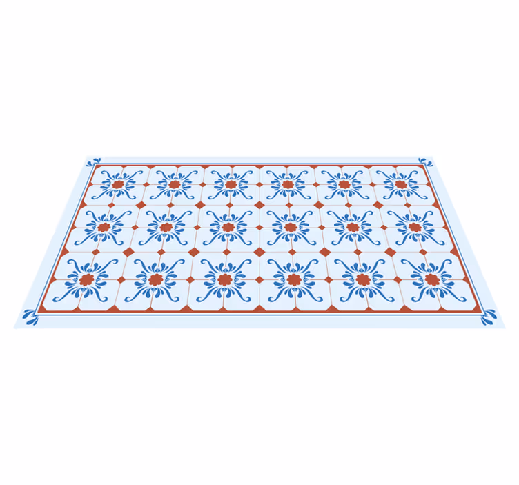 Tapis vinyle salle de bain carreaux couleur bleu "Granada" - TenStickers