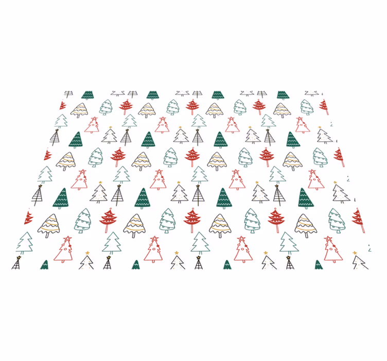Tapis vinyle noël motif d'arbres festifs - TenStickers