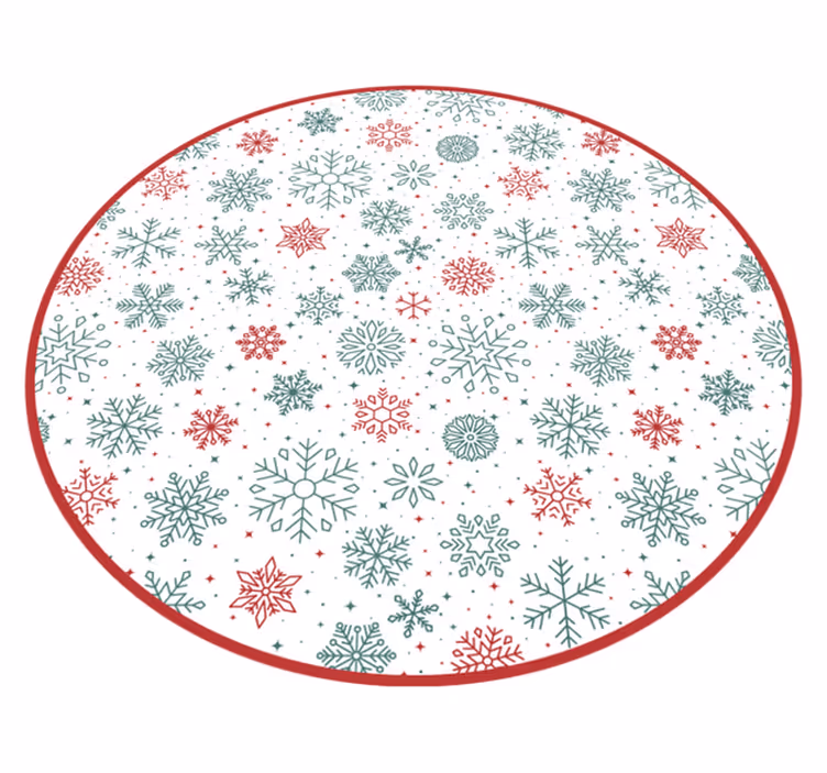Tapis vinyle noël cocarde de flocon de neige - TenStickers