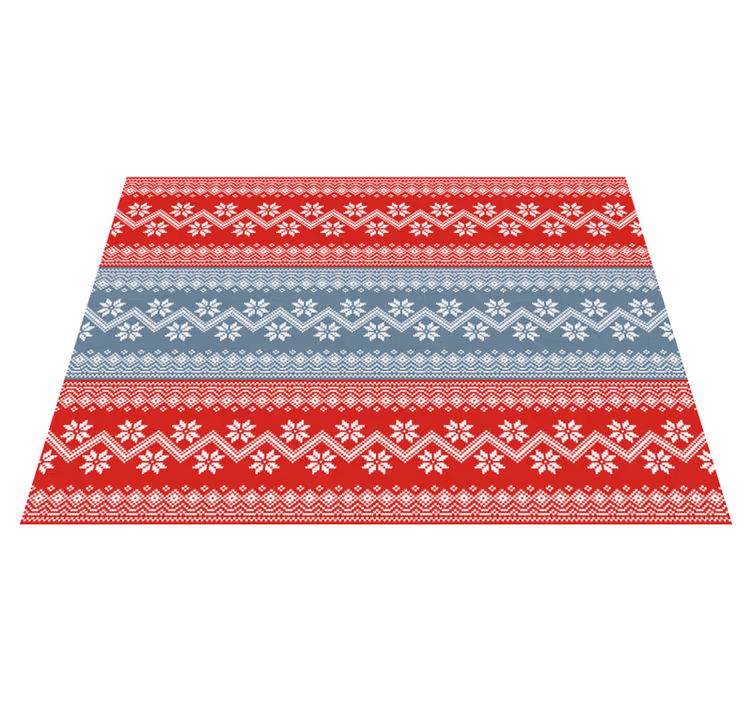 Tapis vinyle noël motif flocons de neige tricotés - TenStickers