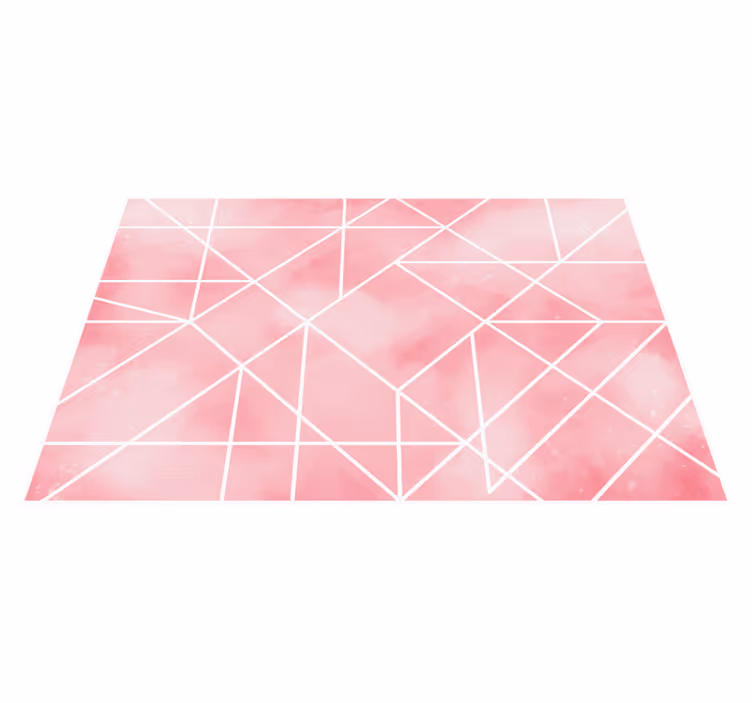 Tapis vinyle géométrique motif géométrique rose - TenStickers