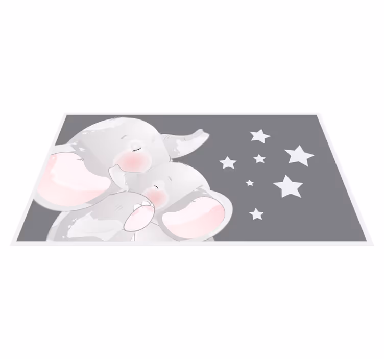 Tapis vinyle enfant éléphants endormis - TenStickers