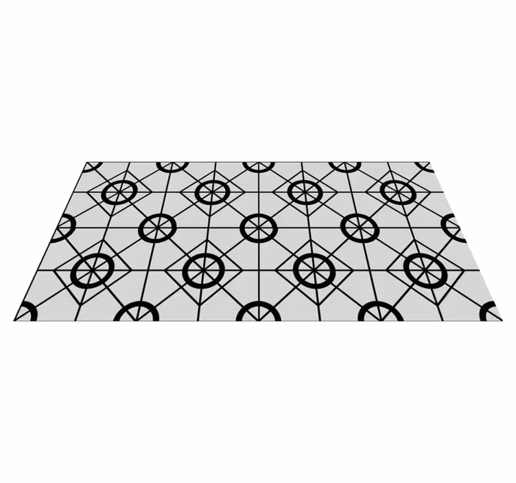 Tapis vinyle géométrique formes circulaires et carrés - TenStickers