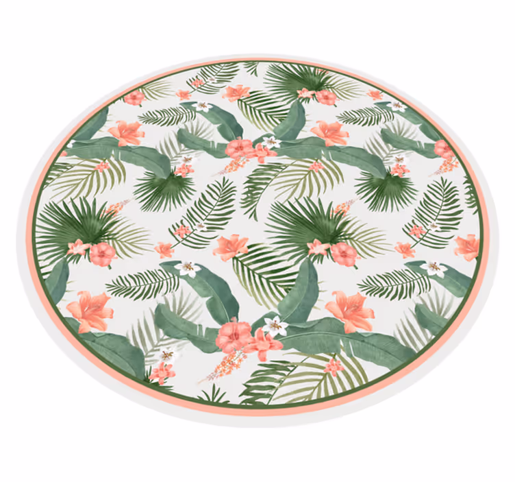 Tapis vinyle fleurs plantes tropicales - TenStickers