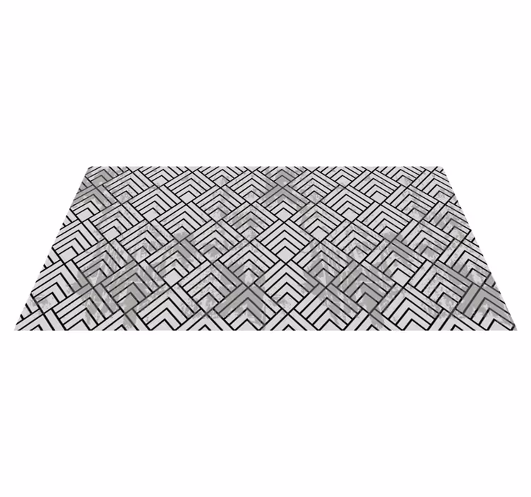Tapis vinyle géométrique chevrons gris - TenStickers