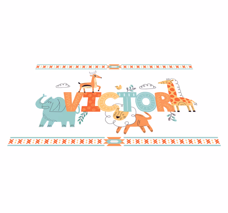 Tapis vinyles personnalisable thème safari personnalisé - TenStickers
