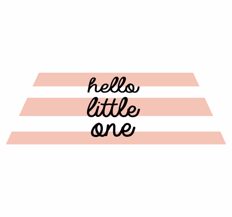 Tapis vinyle bébé rayé rose et blanc avec texte - TenStickers