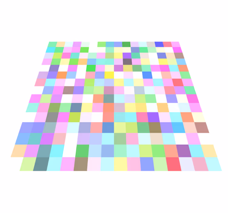 Tapis vinyle géométrique motif de carrés colorés - TenStickers