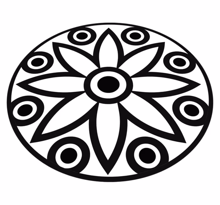 Tapis vinyle géométrique conception de mandala circulaire - TenStickers