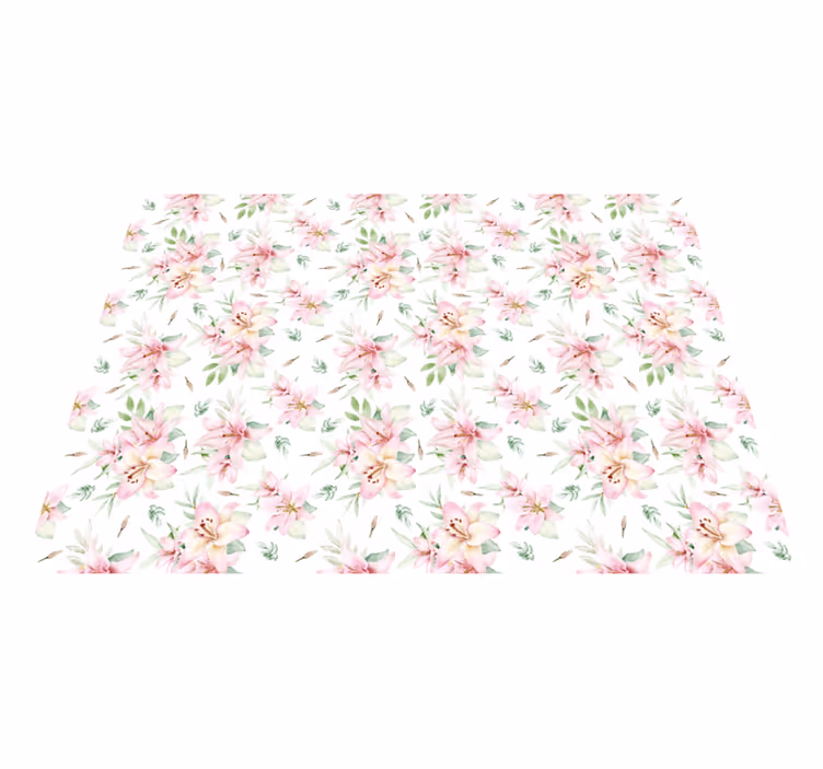 Tapis vinyle plantes Élégance fleurie en fleurs - TenStickers
