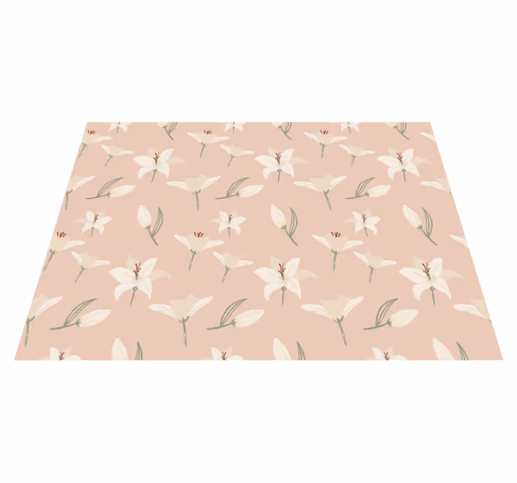 Tapis vinyle plantes élégance florale pastel - TenStickers