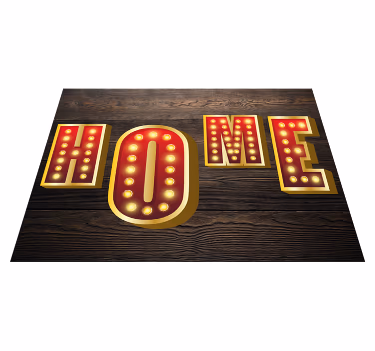 Tapis vinyle entrée enseigne lumineuse pour la maison - TenStickers