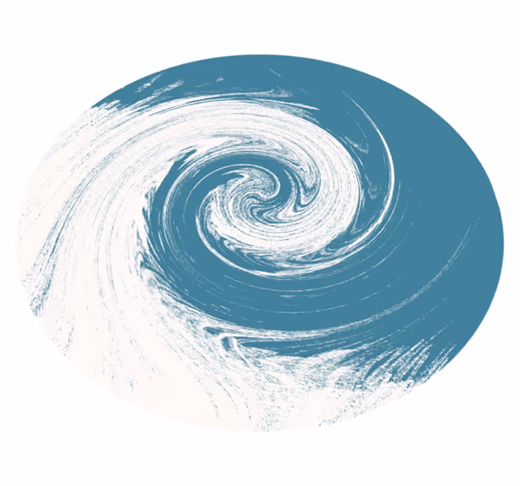 Tapis vinyle rond motif spirale bleue et blanche - TenStickers