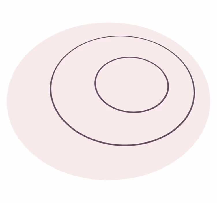 Tapis vinyle rond minimaliste cercles noirs - TenStickers