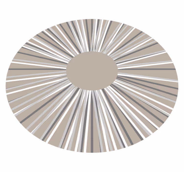 Tapis vinyle géométrique rond couleur neutre motif lignes - TenStickers