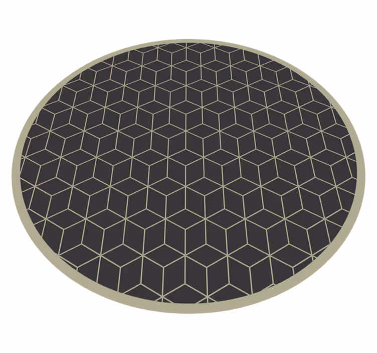 Tapis vinyle géométrique circulaire motif formes carrées - TenStickers