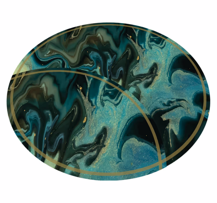 Tapis vinyle rond marbre vert abstrait - TenStickers