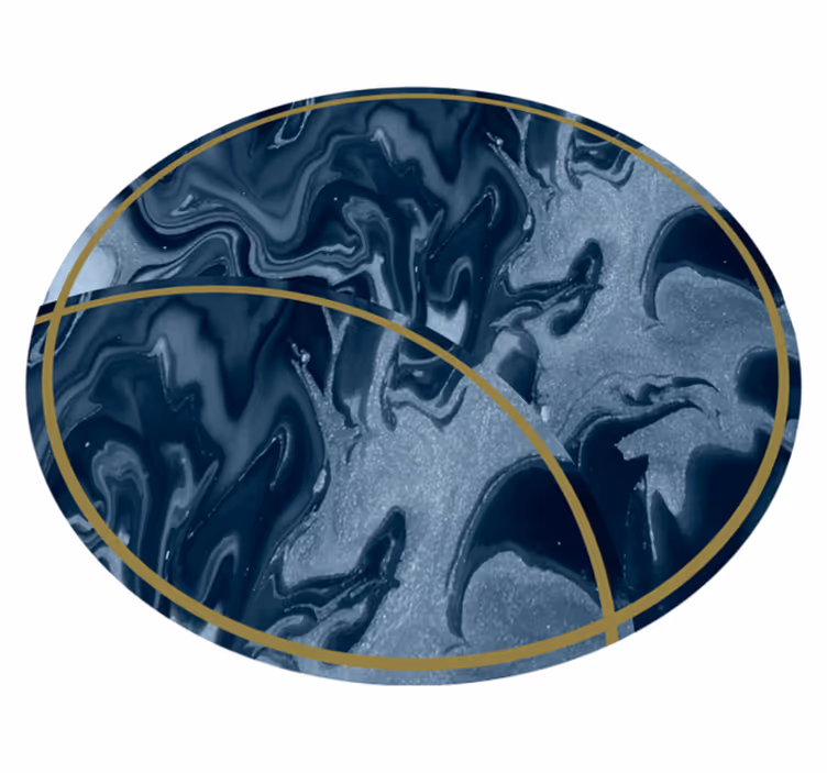 Tapis vinyle rond marbre bleu abstrait - TenStickers