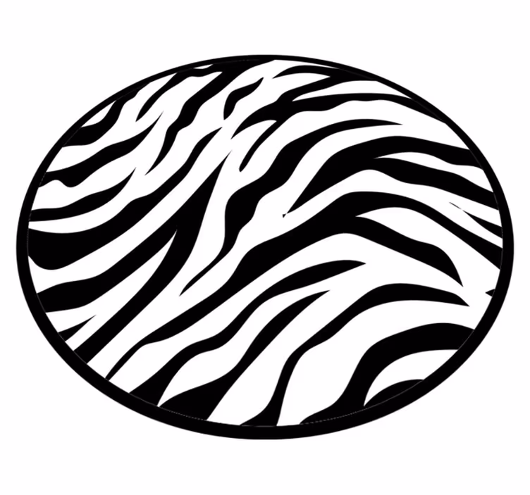 Tapis vinyle rond animal motif rayures zébrées - TenStickers