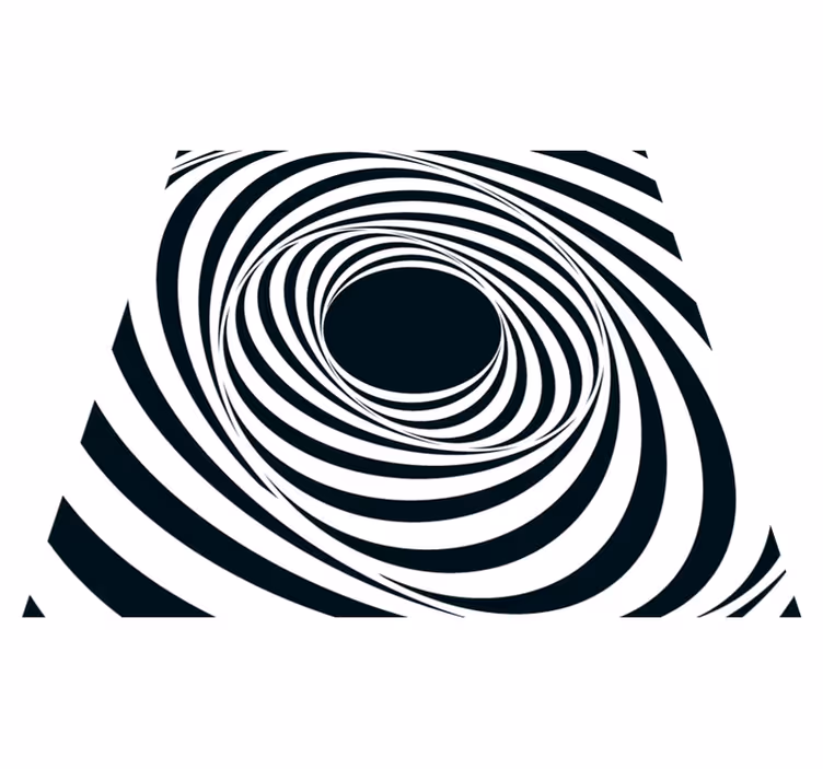 Tapis vinyle géométrique motif spirales noires et blanches - TenStickers
