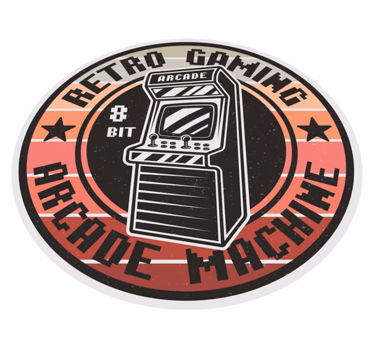 Tapis vinyle rond ado motif jeu d'arcade rétro - TenStickers
