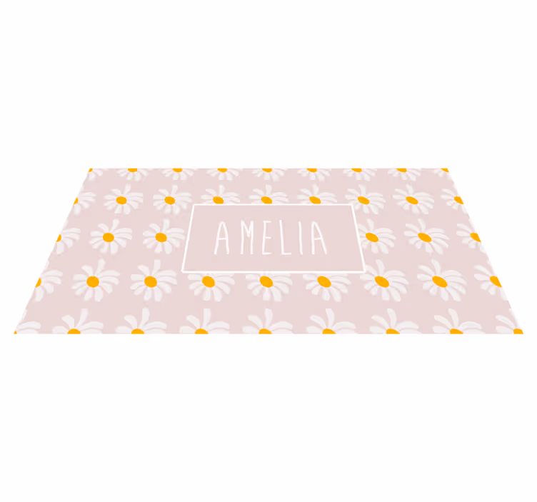 Tapis vinyle personnalisé motif marguerites personnalisé - TenStickers