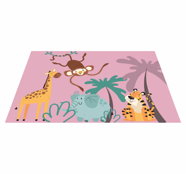 Tapis vinyle animal motif dessin animaux de savane  - TenStickers