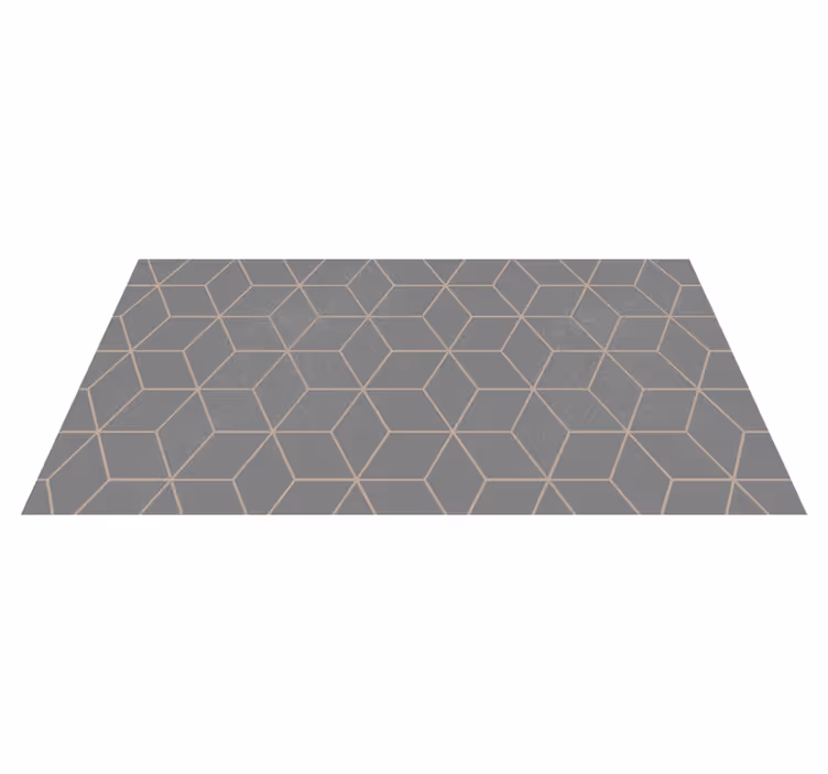 Tapis vinyle géométrique motif hexagonal gris - TenStickers