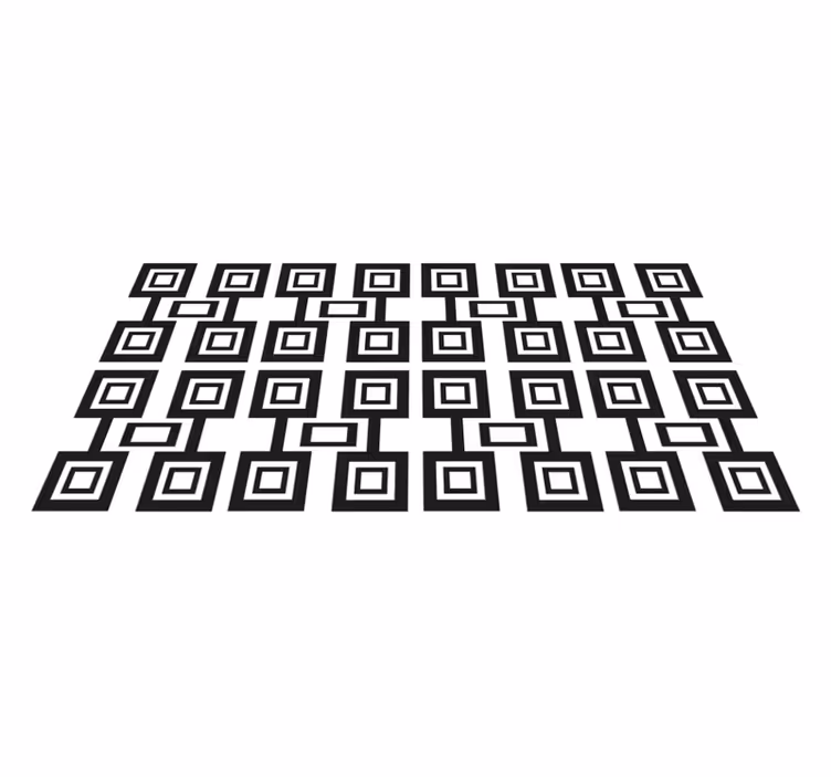 Tapis vinyle géométrique motif carrés abstraits - TenStickers