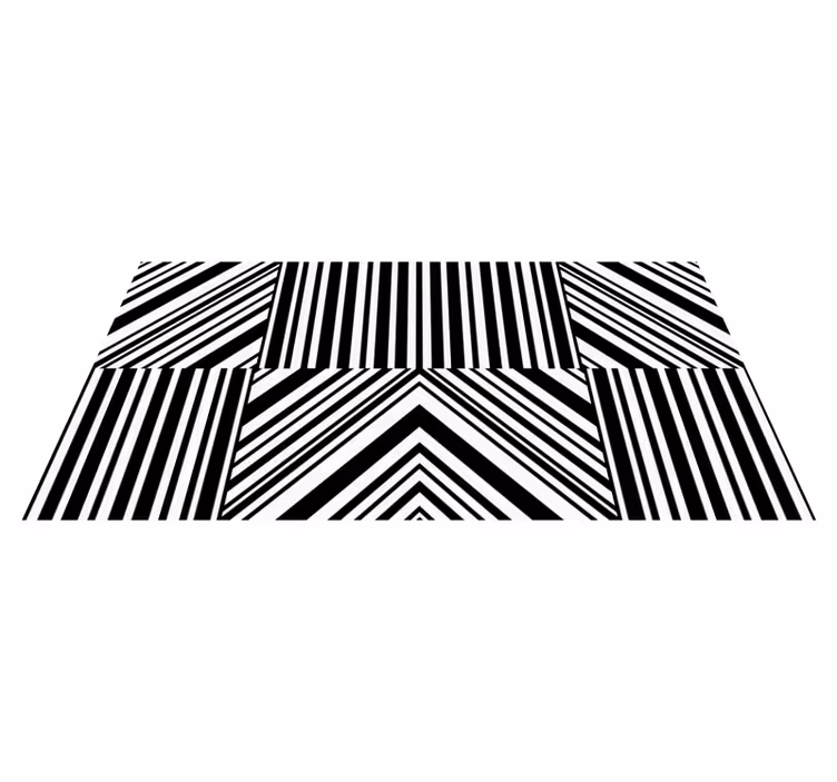 Tapis vinyle salon noir et blanc rayures - TenStickers