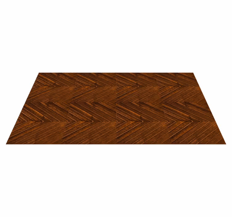 Tapis vinyle imitation bois parquet motif chevrons - TenStickers