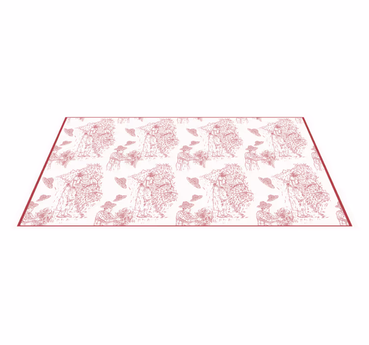 Tapis vinyle vintage effet toile jouy vignes - TenStickers