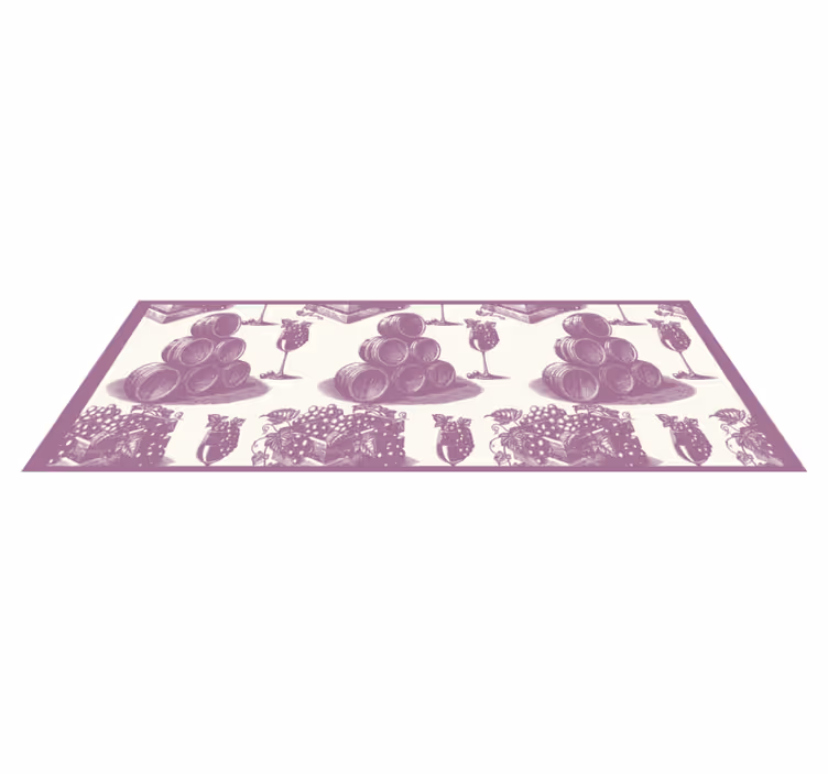 Tapis vinyle vintage effet toile jouy caves à vin violet - TenStickers