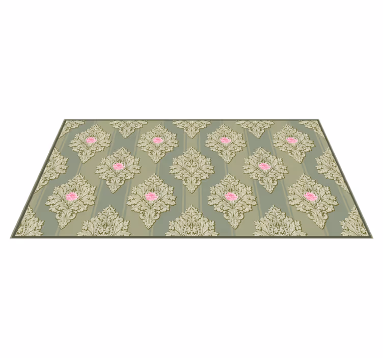 Tapis vinyle vintage fleurs style victorien - TenStickers
