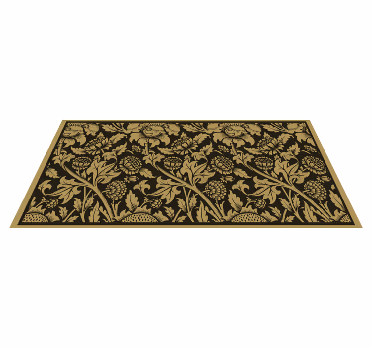 Tapis vinyle vintage fleurs botanique - TenStickers