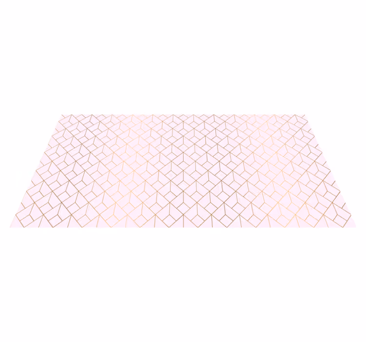 Tapis vinyle géométrique modèle formes géométriques dorés - TenStickers