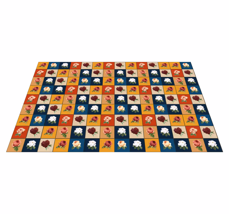 Tapis vinyle salon Roses vintages French design - TenStickers
