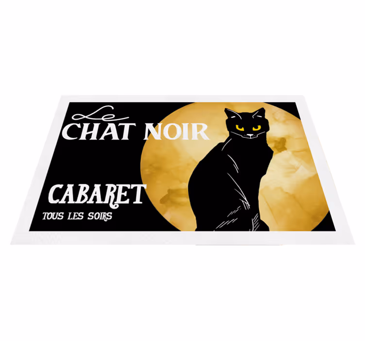 Tapis vinyle rétro le chat noir - TenStickers
