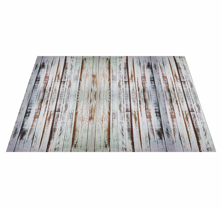 Tapis vinyle salon vintage effect bois blanc - TenStickers