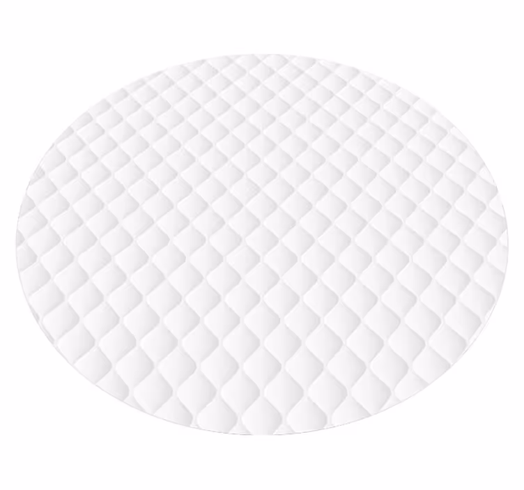 Tapis vinyle blanc rond effet matelassé - TenStickers