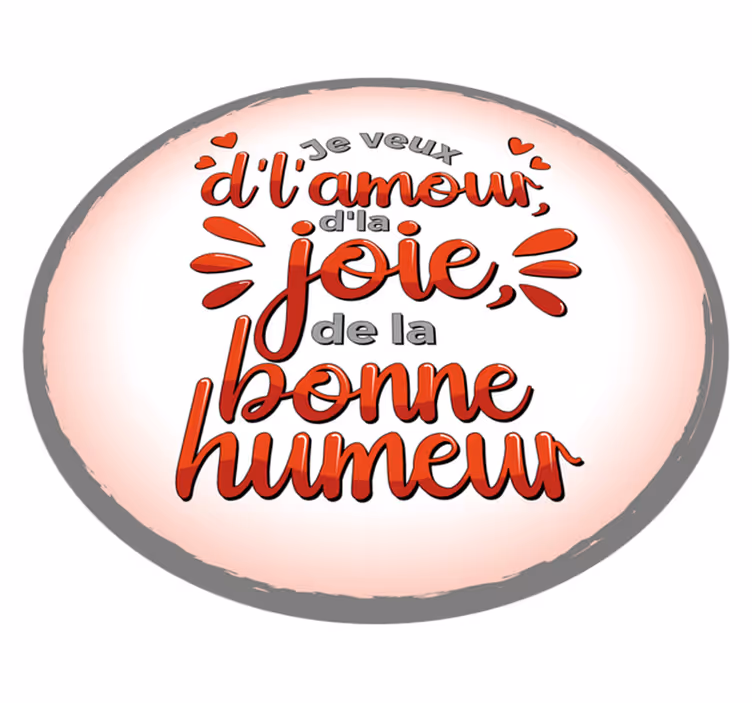 Tapis vinyle rond paroles de chanson Je veux - TenStickers