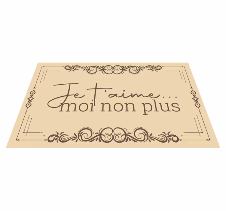Tapis vinyle rétro chanson Je t'aime - TenStickers