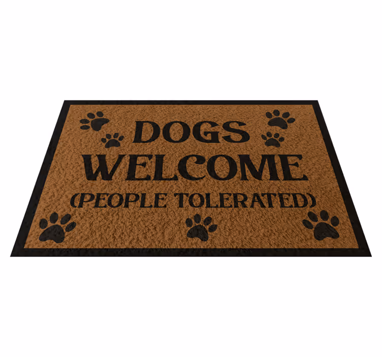 Tapis vinyle entrée citation Bienvenue aux chiens - TenStickers