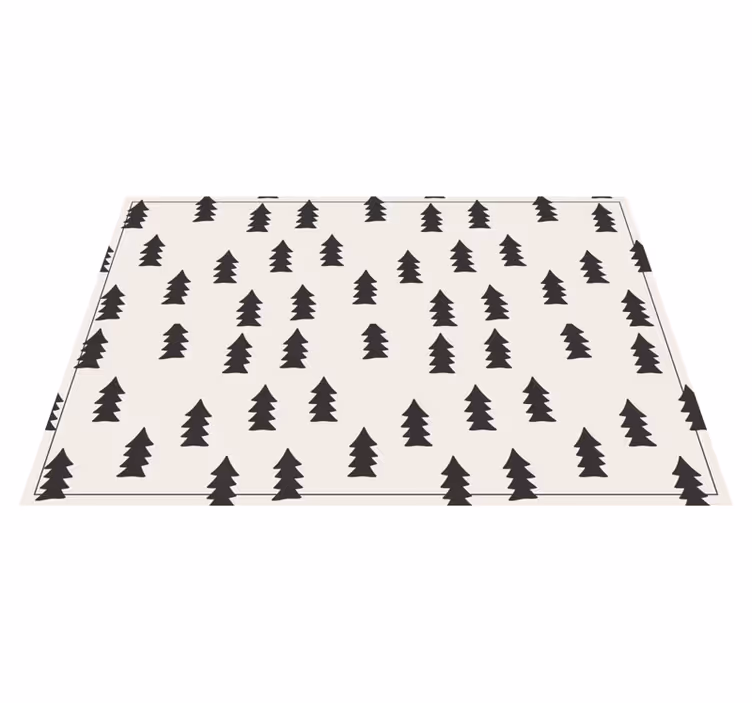 Tapis vinyle arbres noirs formes de sapins - TenStickers