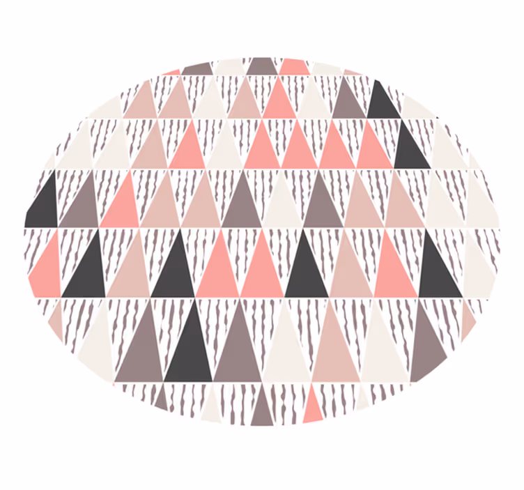 Tapis vinyle rond design colorés avec triangles - TenStickers