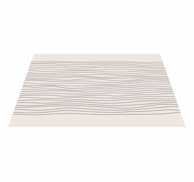 Tapis vinyle salon beige rayures asymétriques scandinaves - TenStickers