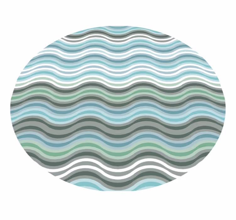 Tapis vinyle rond ondulations style scandinave - TenStickers