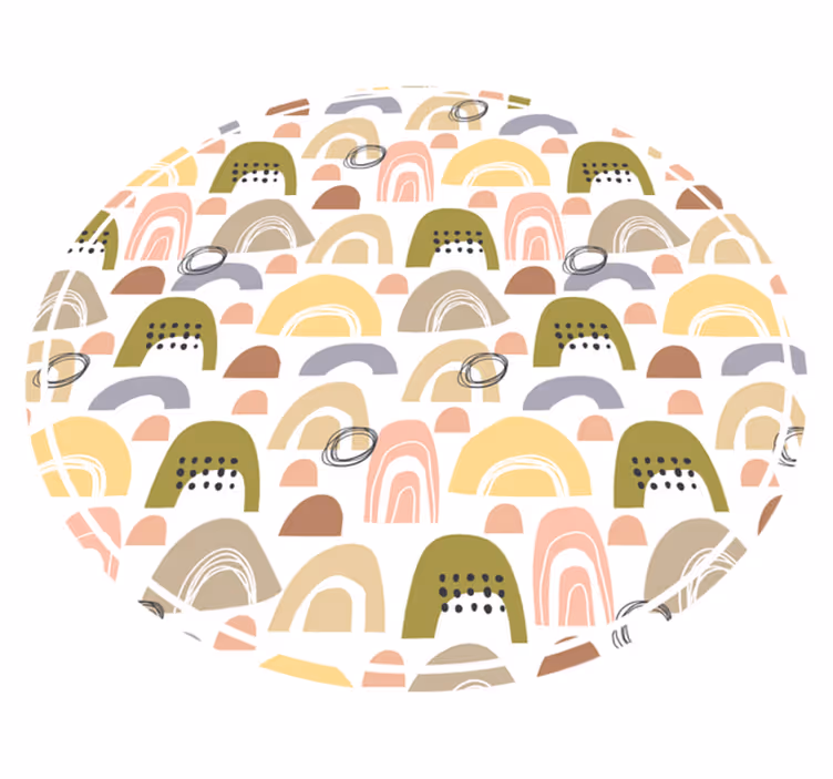 Tapis vinyle rond enfant arc-en-ciel style nordique - TenStickers
