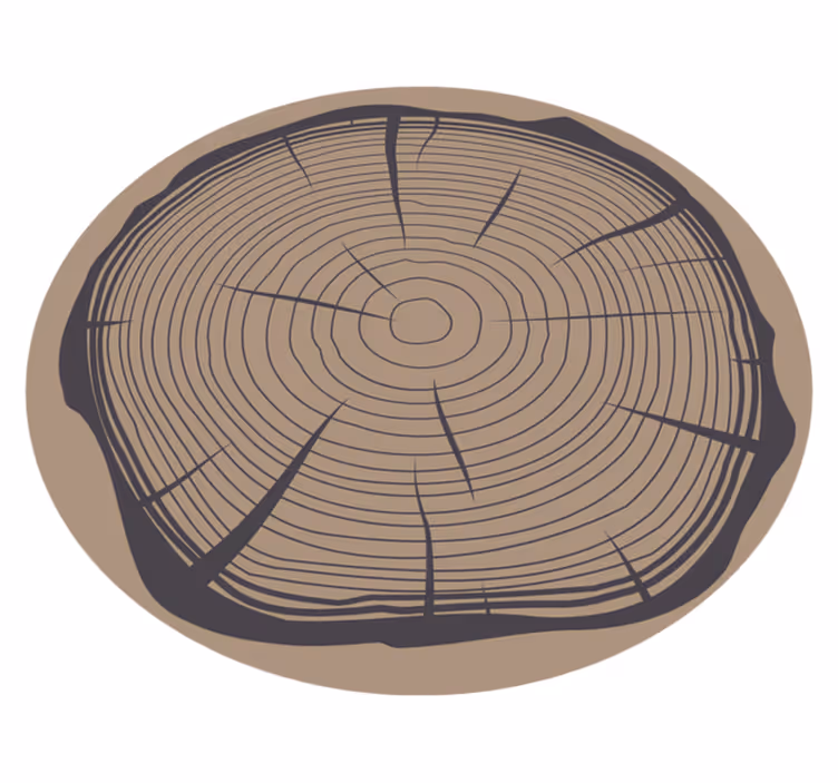 Tapis vinyle rond motif troncs d'arbres - TenStickers