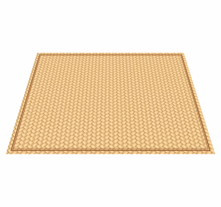 Tapis vinyle salle à manger imitation osier - TenStickers